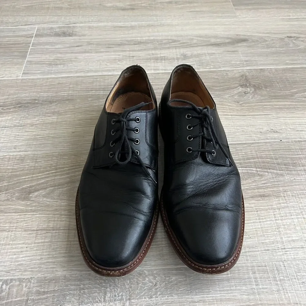 Warfield & Grand Mens Berkeley Oxford Black Leather Dress Shoes Sz 10 Lace Up